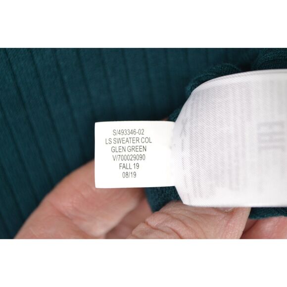 Banana Republic Women's Large Tall Dark Green Rib Knit Long Sleeve Sweater Dress - Picture 11 of 12